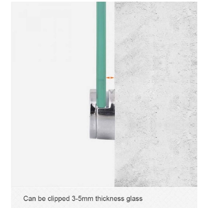 [4 Pieces] Adjustable Rimless Rectangle Glass Shelf Holder Heavy Duty