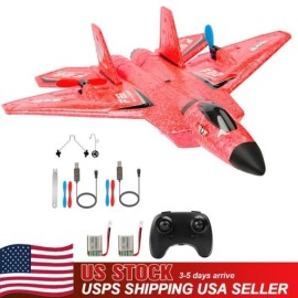 Unbranded Red Fighter F22 Airplane 2.4G Remote Control Plane 2CH 3-Axis Gyro Glider LED