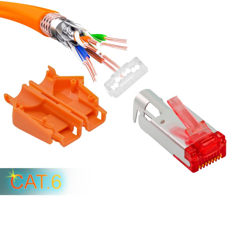 BIGtec Hirose TM21 RJ45 Connector Network Connector 2 Pieces Orange