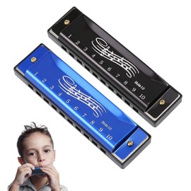 XdealCozyxc 10 Holes 20 Tones Kids Harmonica, Blues Mouth Organ Key of C