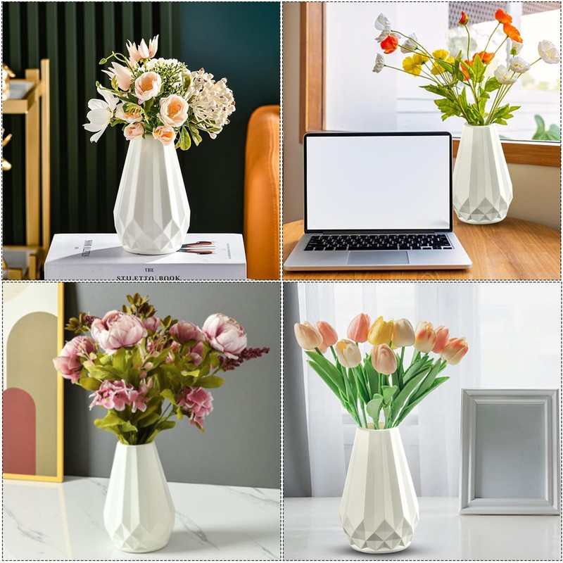 Flower Vase, Unbreakable PE Plastic Flower Vases, Durable Decorative Flower