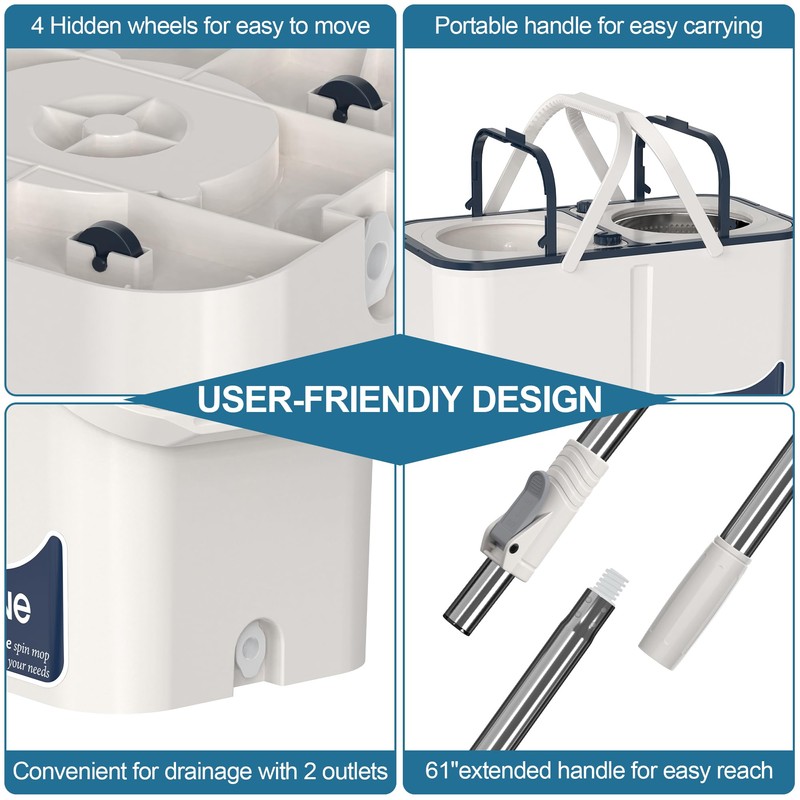 Gen 1 Large-Capacity Spin Mop and Bucket – for Big
