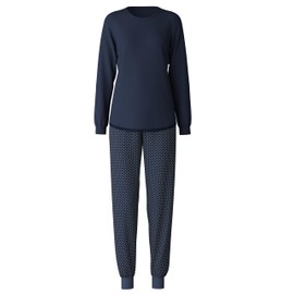 CALIDA Women's Midnight Dreams Pajama Set, Opaque, Peacoat Blue, 40-42