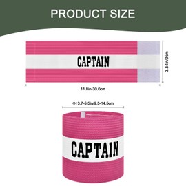 Mezeic Captain Armbands for Soccer, Unisex Captain's Armband Adjustable Velcro Football Arm Bands Adults & Youths Elastic Captain Arm Band Team Sports Accessories - Pink