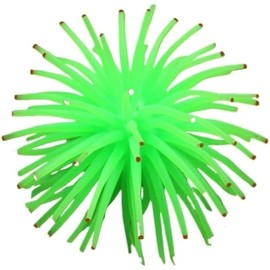 WinldMonmo Artificial Sea Anemone Aquarium Decorations, Silicone Coral Plant, Green, Fish Tank Ornaments, Underwater Decor