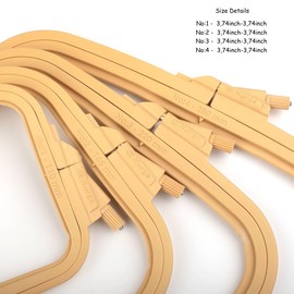 Nurge Beige Plastic Square Embroidery Hoops, Cross Stich Hoop, Punch Needle Hoop (4 Pcs Set)