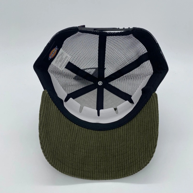Dickies Snapback Hat Cap Corduroy Trucker Solid Green Mesh Adjustable