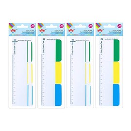 4A Durable File Tabs,Divider Tabs,with PP Ruler,Page Marker Index Label Flags, Transparent Stickers, Writable Labels,Bookmarks,4 Pads/Set,AAAA 4A 60239