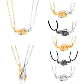 Veraly Collar De Pareja Con Colgante De Manos Magnéticas Aleación