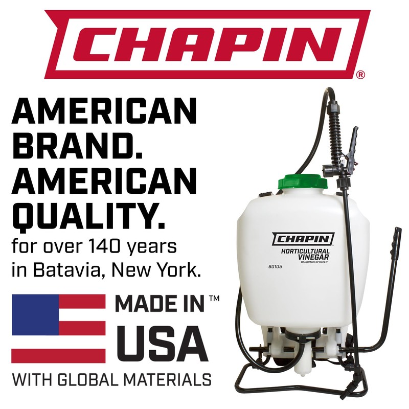 Chapin International 60105 4-Gallon Horticultural Vinegar Backpack Sprayer, Translucent White