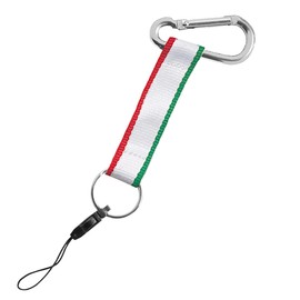 pubblimania 4 in 1 Carabiner Clip ID Badge Holder Key Chain Lightweight and Durable, Tricolore Italy