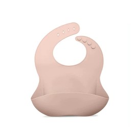 nouka Baby Feeding Bib | 100% Food-Grade Silicone | Comes With A Deep Pocket | Mess Proof & Soft | Dishwasher Friendly | Soft Blush