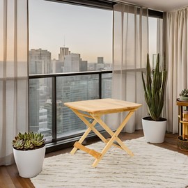 Towood Lifee Square Dining Table, Solid Wood Kitchen Table for Small Space, Foldable Wooden Table for Kitchen, 23.2" D x 23.2" W x 20.1" H (Natural Table Only)