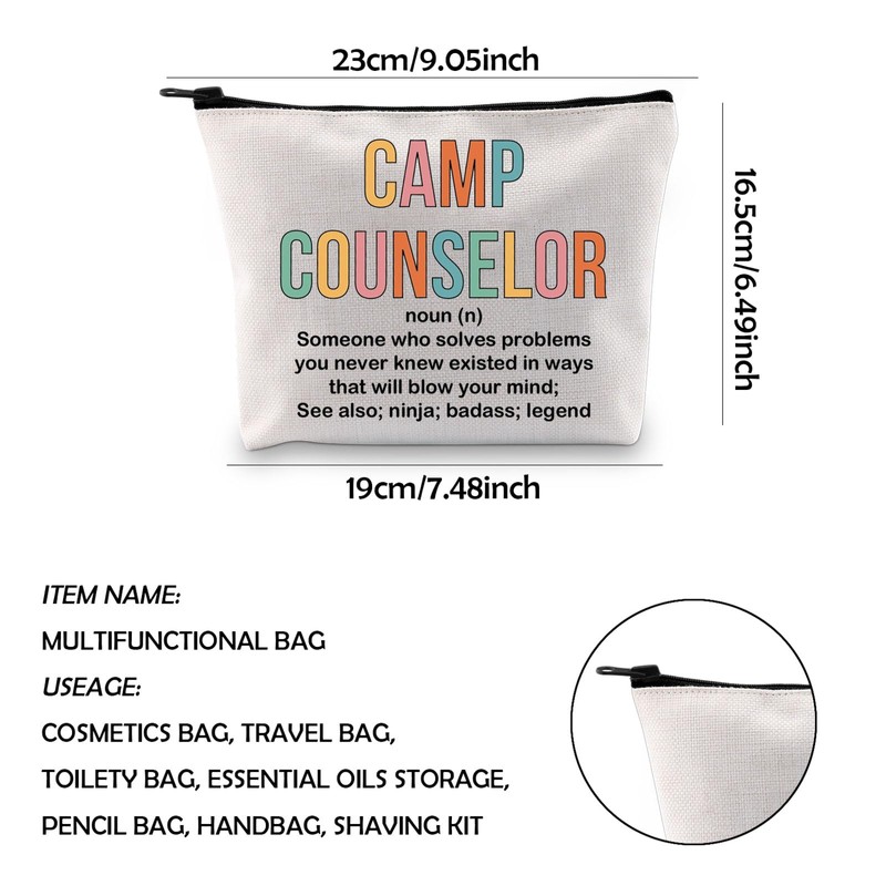 WCGXKO Camp Counselor Gift Camping Summer Gift Camp Counselor Zipper