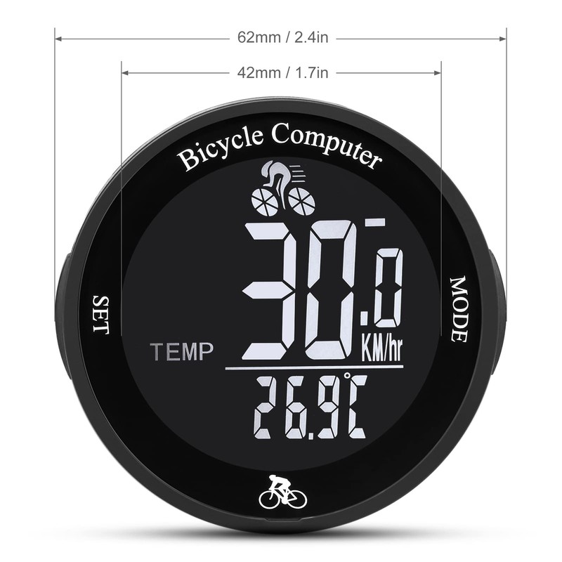 Bicycle Computer Wireless Bicycle Computer Waterproof Bicycle Odometer Multifunction LCD