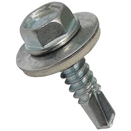 AERZETIX - C44546 - Set of 20 - Self-drilling screw M6.3 x 25 mm + sealing washer - with hexagonal impression 10 mm - made of galvanised steel - DIN7504K - sheet metal lining gutters