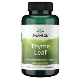 Swanson Thyme Leaf - Herbal Supplement Supporting Respiratory System Health - Natural Formula Aiding Digestive System Health - (120 Capsules, 500mg Each)