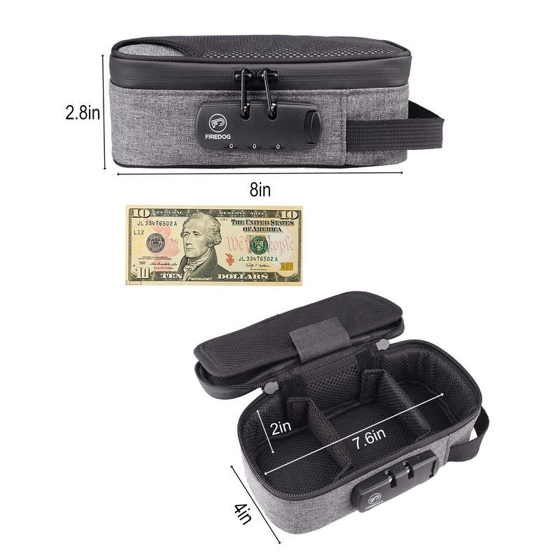 FIREDOG Smell Proof Case with Lock, Odor Proof Bag Containers