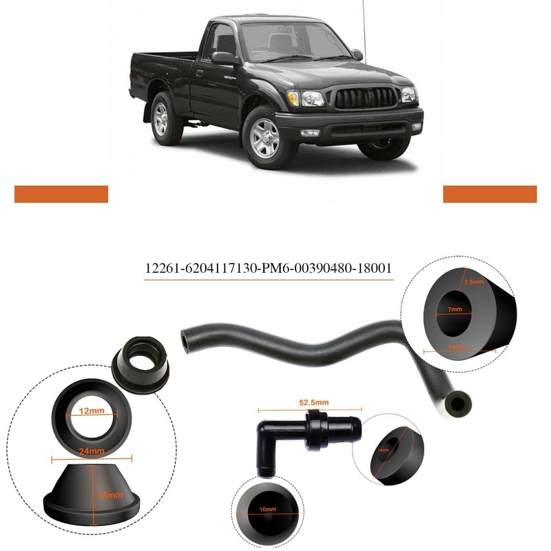 PCV Valve 90°+ Grommet + Hose Kit Fit for Toyota
