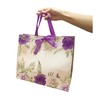 Beautiful Purple Floral Gift Bag with Ribbon, Medium Large