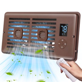 Register Booster Fan Fits 4" x 10" Register Holes, Vent Fan with DIY Scent Diffuser,Quiet 10-Speed Smart Heating Cooling AC with LCD Screen,Remote Control and Thermostat Control for Home,Wall,Floor