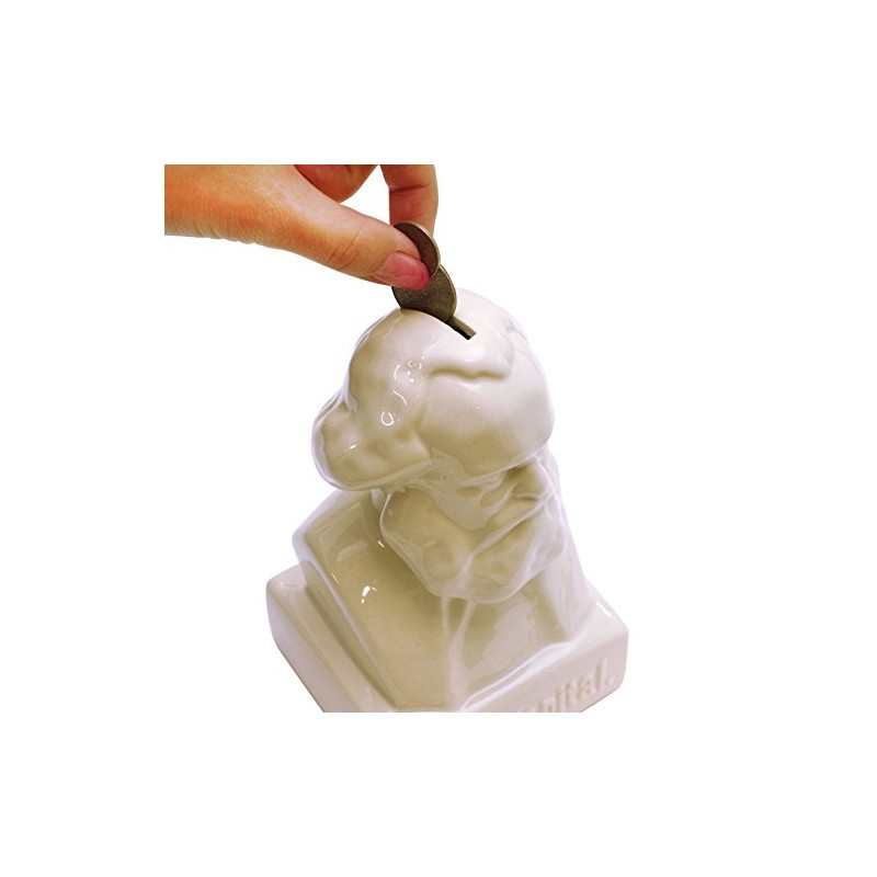 KIKKERLAND Stoneware Das Kapital Coin Bank, White