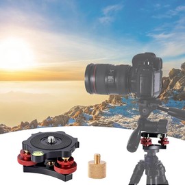 ZENWORYS Tripod Leveling Base with 3/8 to 1/4 Bracket Adapter, Aluminum Alloy Camera Leveler for Macro-Panoramic Photography LP64