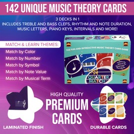 QUARTER MATCH The Fun and Interactive Music Theory Card Game for Kids, Teens, and Adults -142 Cards - Gift for Any Musician -Piano, Voice, Guitar, Violin, Percussion, and More