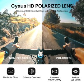 Cyxus Sunglasses P1163 Polarized Lenses, Unisex, Ultra Lightweight, UV400, UV Protection, For Bicycle, Fishing, Baseball, Running, Climbing, Fashionable Sunglasses for Men, orange