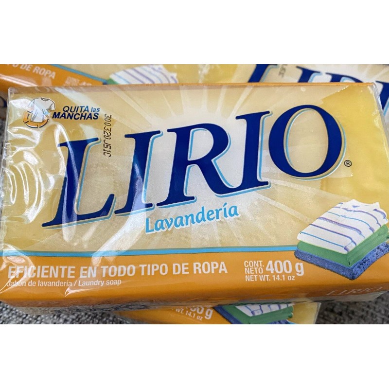Lirio Laundry Bar Soap Jabon Lavanderia Multiusos 14.1 oz Yellow