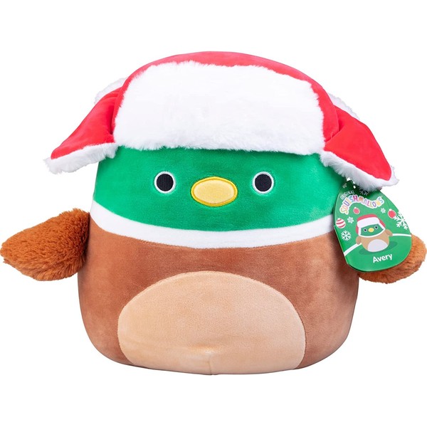 Squishmallows Kellytoy 2022 7'' Avery The Holiday Duck - Includes Stickers, Multicolor