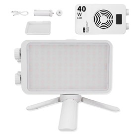 Photography Video Fill Light, 40W RGB 3000-7000K Stepless Brightness RGB Video Light with Cooling Fan & 1/4 Inch Threaded Hole for TikTok, Content Creator, Photographer