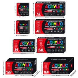 广纳 guangna Acrylic Brush Marker Pen, 1 Set Waterproof Acrylic Paint Pen, Art Materials, Coloring Materials, Soft Brush Nib for Glass Stone Wood Plastic Paper, Art Supplies - Color: Multicolor, Specification: 72Pcs