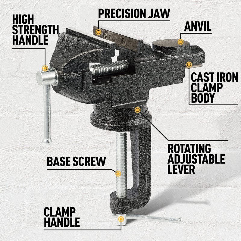 Updated Table Vise 3.2‘’ Constructed with Cast Steel, Clamp on