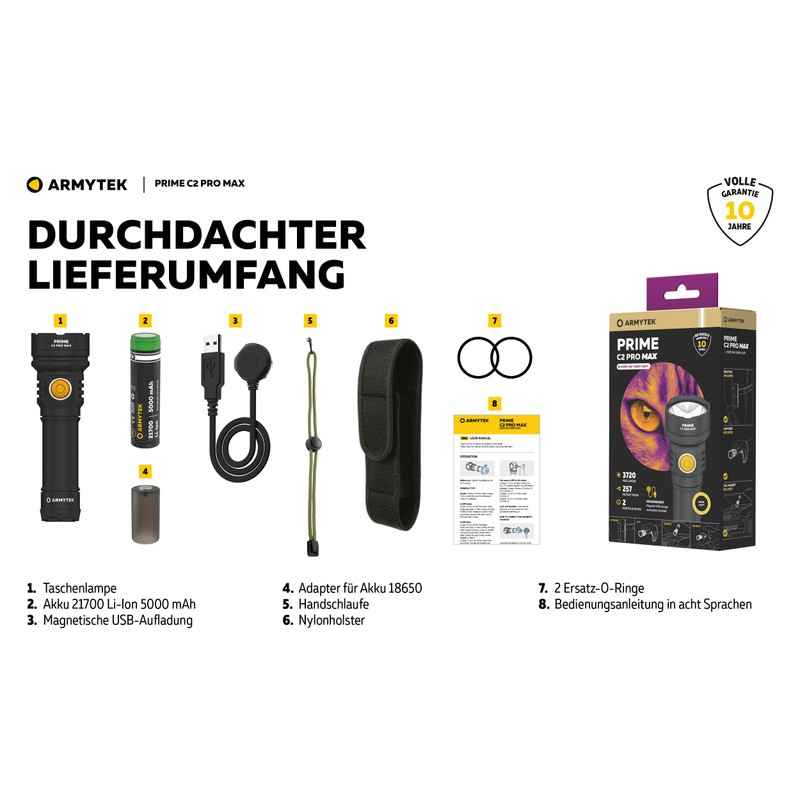 Armytek EDC Prime C2 Pro Max Torch Warm White 3720