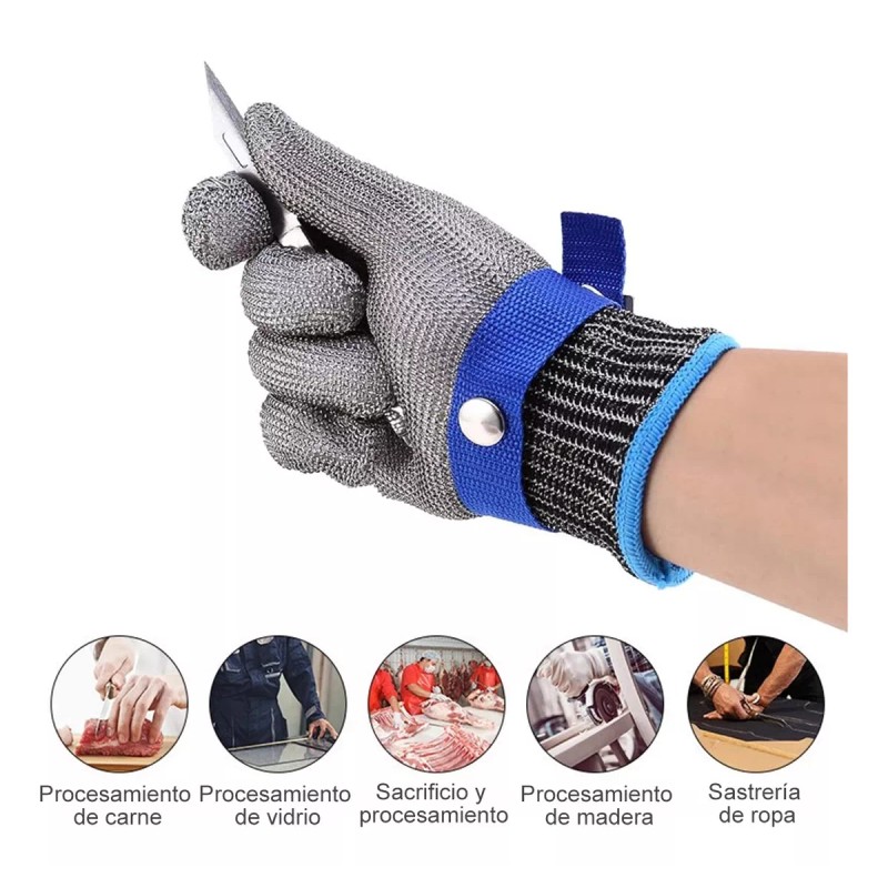 Cuero Guantes De Carnicero De Acero Inoxidable, Nivel 5 Anticortes