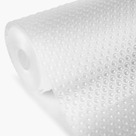 CREGEAR Shelf Liner, Cabinet Liner, Drawer Liner, Shelf Liners for Kitchen Cabinets Non-Adhesive, Refrigerator Liners Non-Slip, Fridge & Kitchen Cabinet Liners for Shelves (12 inch x 10 ft, Clear)