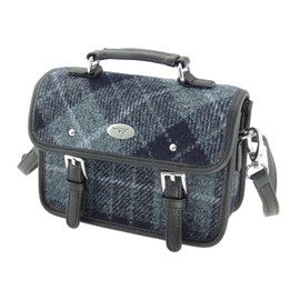 Glen Appin Harris Tweed Bervie Mini Satchel Bag With Adjustable & Removable Shoulder Strap (95 Grey Check)