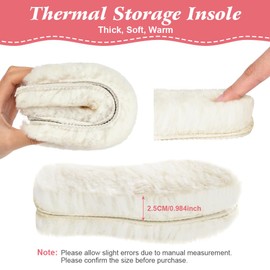 Flintronic 2 Pair Warm Wool Insoles, Thick Lambswool Insoles, Soft Shoe Inserts for Men Women, Warm Fleece Wool Insoles for Shoes, Slippers, Boots