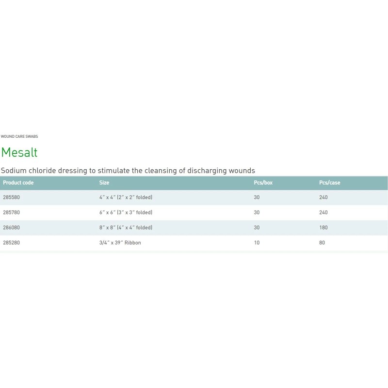 Mesalt Sodium Chloride Impregnated Dressing, x 39 Inch (BX/10)