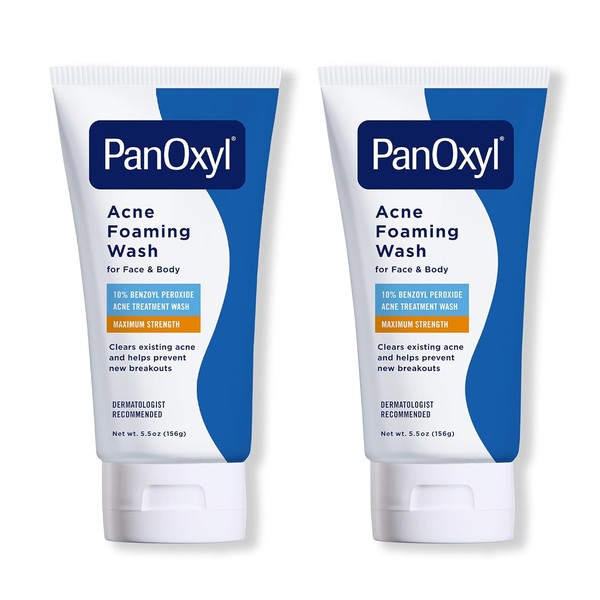 PanOxyl Acne Foaming Wash Benzoyl Peroxide 10% Maximum Strength Antimicrobial,