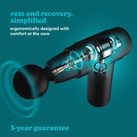 Homedics NOVO Electric Massage Gun, Hand Massager with 4 Attachments and 6 Intensity Levels, Vibration Massager, Massage Gun for Muscle Relaxation
