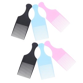 Outanaya 6pcs Wide Tooth Hair Combs Detangling Rake Styling Brushes for Salon Use Smooth Polished Teeth for Adults Boys Black Colors Each
