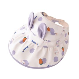 [Bansusu] ベビーキャップ うさぎプリント ベビー 帽子 通気性が良い 日焼け止め かわい 紫外線 つば広 日除け帽子 女の子 赤ちゃん UVカット