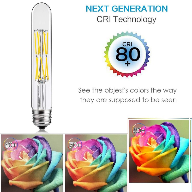 LEOOLS 12W Dimmable Edison Led Tubular Bulb T10/T30,E26 Medium Base