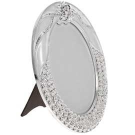 Garneck Large Silver Oval Photo Frame - 7x5 Inch Metal Picture Frame for Wall Mounting or Tabletop Display - Stylish Household Decor for Your Favorite Memories