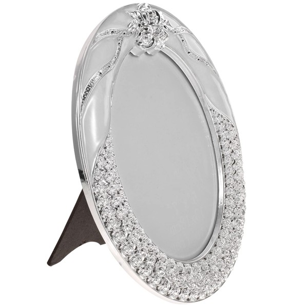 Garneck Large Silver Oval Photo Frame - 7x5 Inch Metal