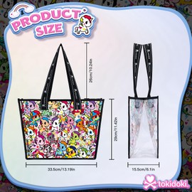 Tokidoki Clear Bag for Stadium Event Concerts Cute Clear Tote Bag Beach Bag Transparent Shoulder Bag for Women (multicolor)