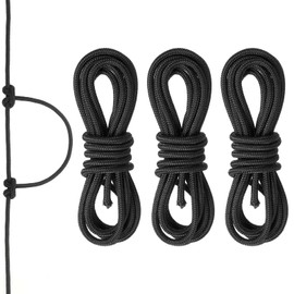 MECCANIXITY 10 Feet Archery D Loop Rope String Nocking Loop Rope Serving Thread Release Material for Compound Archery Bowstring(Black, Pack of 3)