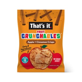 That’s it. Fruit Crunchables Apple + Cinnamon Crisps, 15-Pack – 100% Plant-Based Fruit Snacks for Kids, Non-GMO, Gluten-Free, No Added Sugar, Allergen-Free, Healthy Lunchbox Snack for Kids & Adults